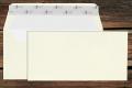 [16409112R] Briefhüllen mit Seidenfutter DL 110x220 mm Haftklebend Ivory gerippt 100 g/qm
